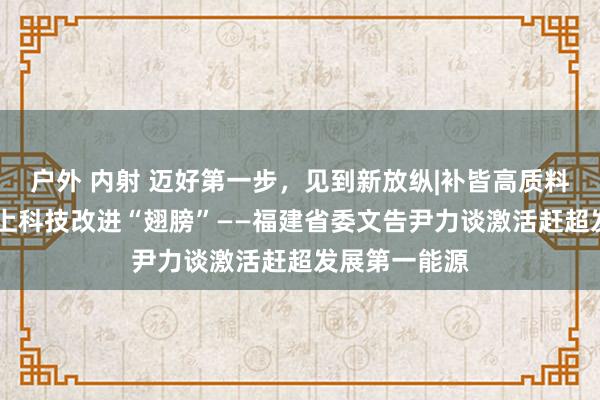 户外 内射 迈好第一步，见到新放纵|补皆高质料发展短板 插上科技改进“翅膀”——福建省委文告尹力谈激活赶超发展第一能源