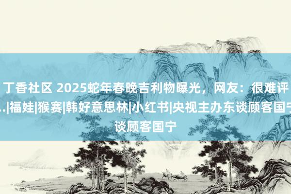 丁香社区 2025蛇年春晚吉利物曝光，网友：很难评...|福娃|猴赛|韩好意思林|小红书|央视主办东谈顾客国宁