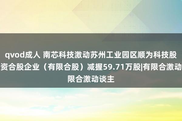 qvod成人 南芯科技激动苏州工业园区顺为科技股权投资合股企业（有限合股）减握59.71万股|有限合激动谈主