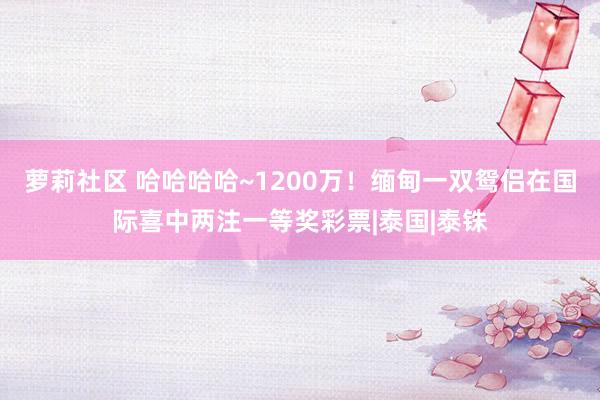 萝莉社区 哈哈哈哈~1200万！缅甸一双鸳侣在国际喜中两注一等奖彩票|泰国|泰铢